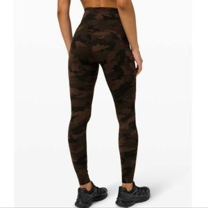 Lululemon Fast and Free High-Rise Tight 28 Heritage 365 Camo Brown Earth Multi